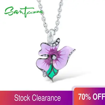 

Santuzza Silver Pendants For Women Natural Stone Pendant fit for Necklace 925 Sterling Silver Slide Necklaces Pendant Enamel