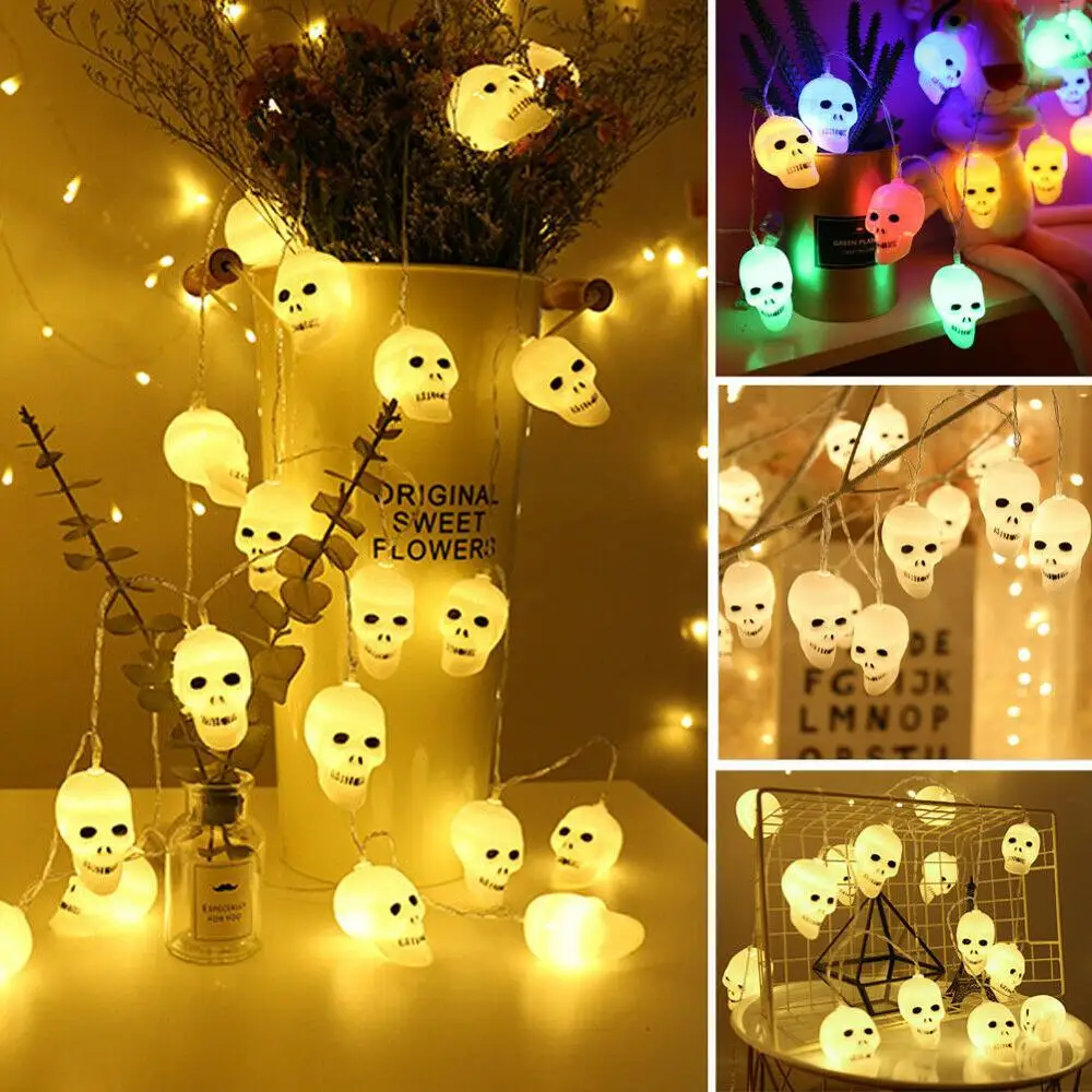 

1.5M 10 LED/3M 20 LED lights string Skull String Fairy Lights Lantern Party Home Props Halloween Decoration party house