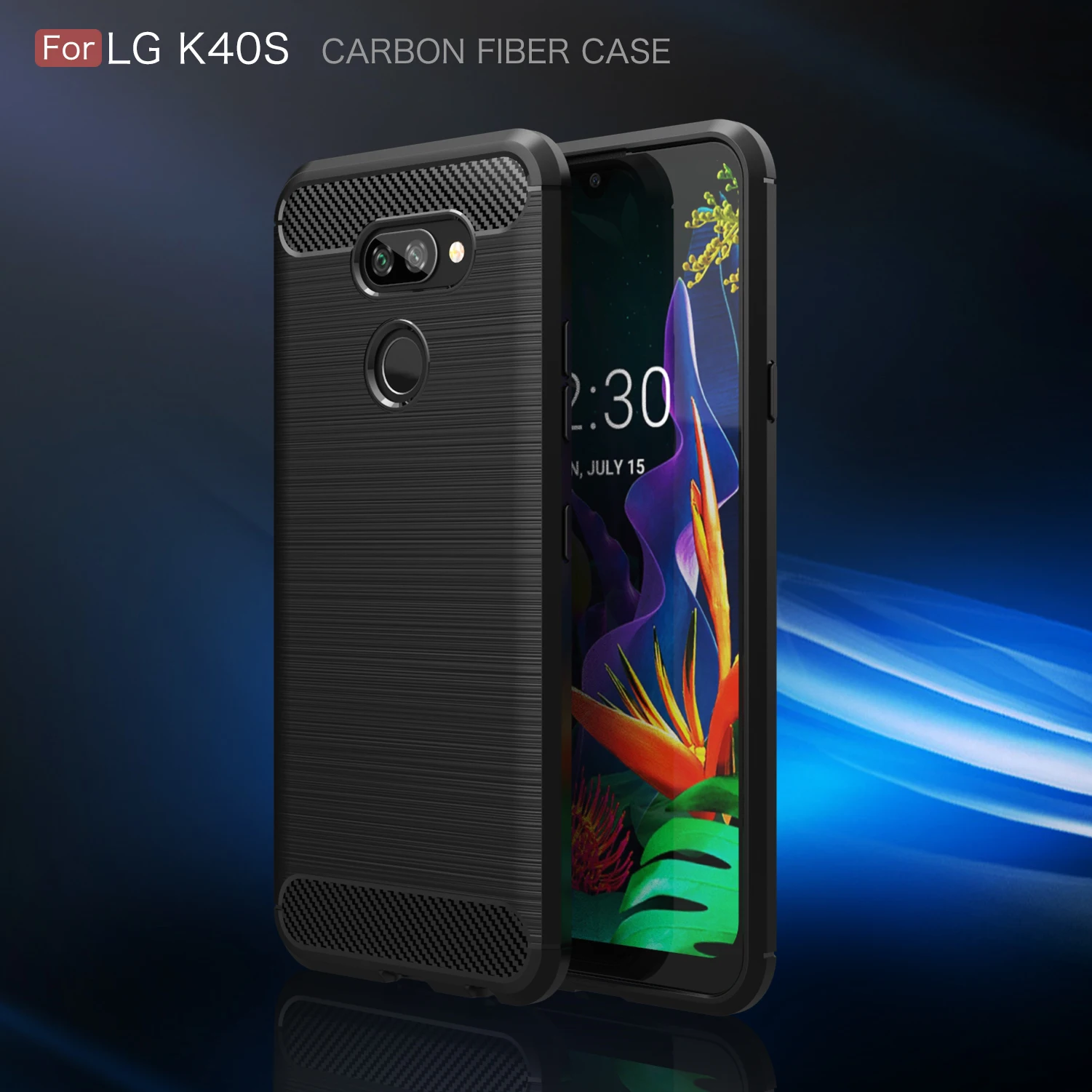 Чехол для телефона LG K40S деловой чехол из углеродного волокна Мягкая силиконовая