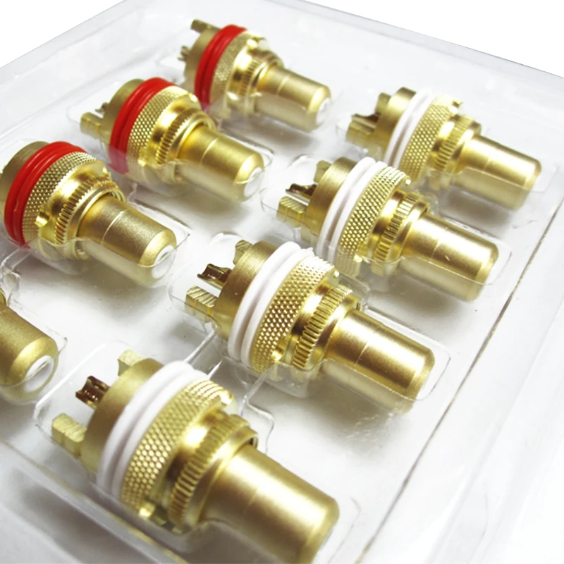 FULL-8pcs красный+ белый RCA гнездо шасси высокое качество RCA CMC разъем Phono медь разъем Amp HiFi