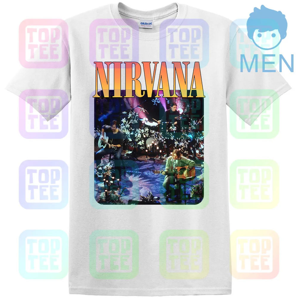2008 Nirvana черная футболка Unplugged Мужская Маленькая группа тур - Цвет: MEN-WHITE