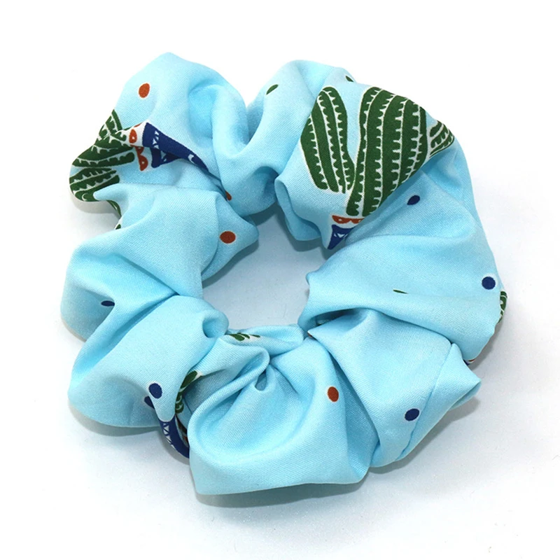 Новое летнее печатное кольцо-повязка для волос тюрбан Scrunchie кактус повязка для волос женский Хвостик Держатель волос Галстуки аксессуары для девочек