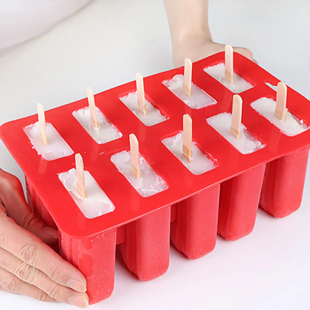 10 сетки силиконовые DIY Мороженое Плесень Для Фруктового мороженого на палочке формы с палочками толстый материал кухня мороженое инструменты для приготовления пищи