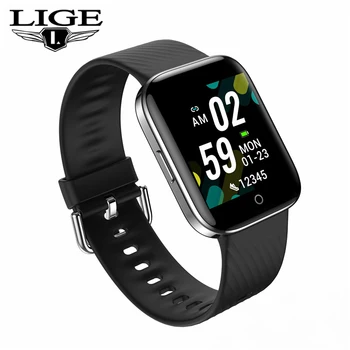 

2020 LIGE new smart watch women Bluetooth connection for Android ios health heart rate monitor IP68 waterproof sport watch + box