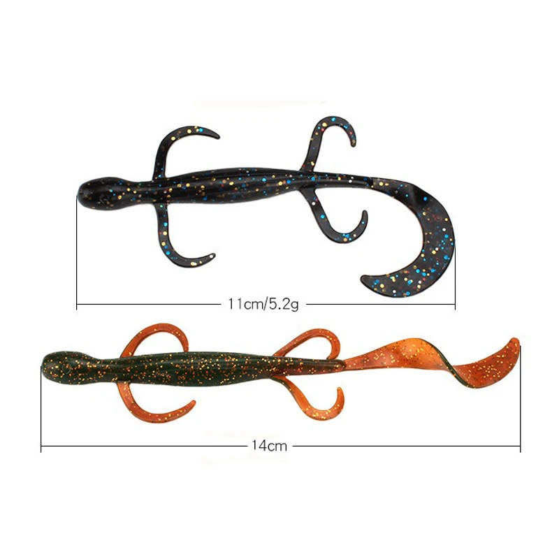Искусственные рыболовные приманки, мягкие пластиковые приманки, 4 шт., для рыбалки, дикая ящерица, Реалистичная силиконовая приманка для форели