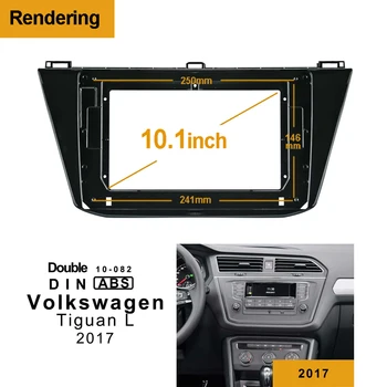 

1/2Din Car DVD Only Frame Audio Fitting Adaptor Dash Trim Facia Panel 10.1inch For Volkswagen Tiguan L 2017+ Double Radio Player