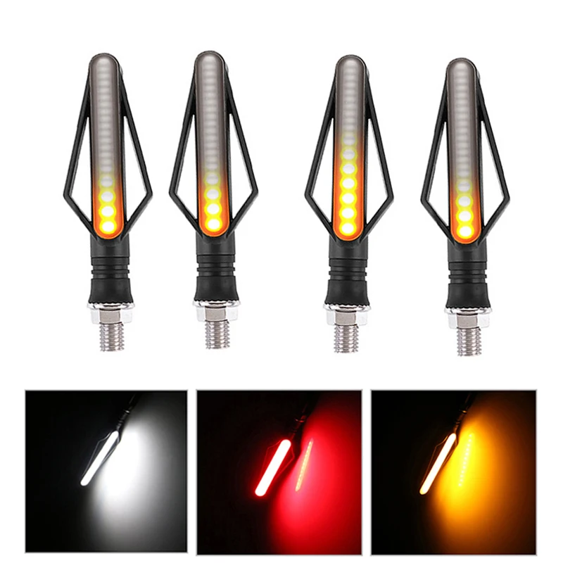 

Motorcycle Turn Signals Tail Light LED Flashing Blinker Brake Light DRL Flasher For Honda cafe racer suzuki ltz 400 goldwing1800