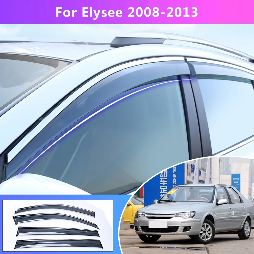 

Sun Rian Visor Window Weather Shield For Citroen C-Elysee 2008 2009 2010 2011 2012 2013 Car Styling Auto Accessories Awnings