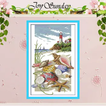 

Sailing (2) Counted Cross Stitch 11CT Printed 14CT Cotton Cross Stitch Sets landscape Cross-stitch Kit Embroidery Needlework