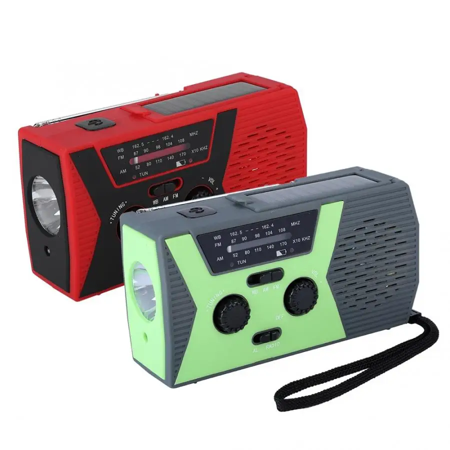 Портативное ручное радио AM FM на солнечных батареях AM/FM NOAA погодное с светодиодный