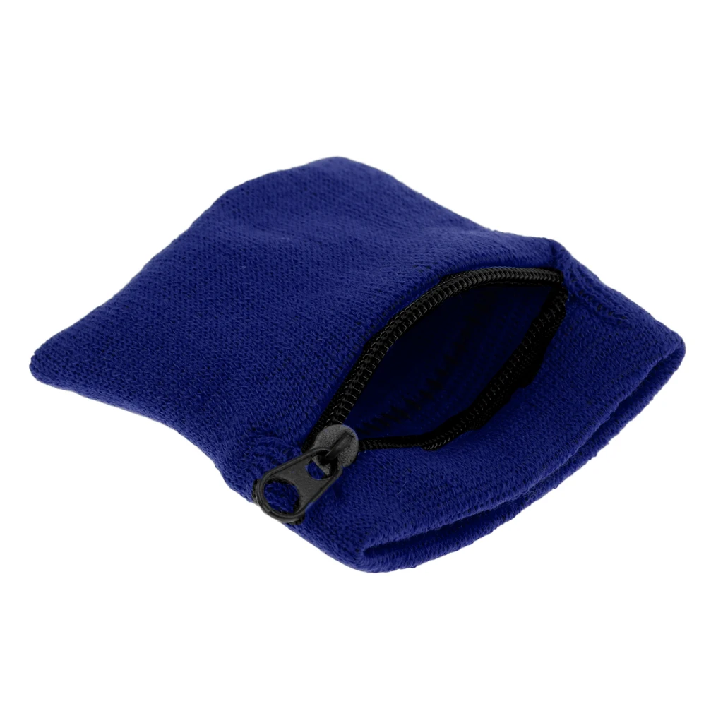 2Pcs / Pack Sports Wristbands With Zipper Wrist Wallet Sweatband Key Coin Money Pocket For Cycling Gym Running Fitness