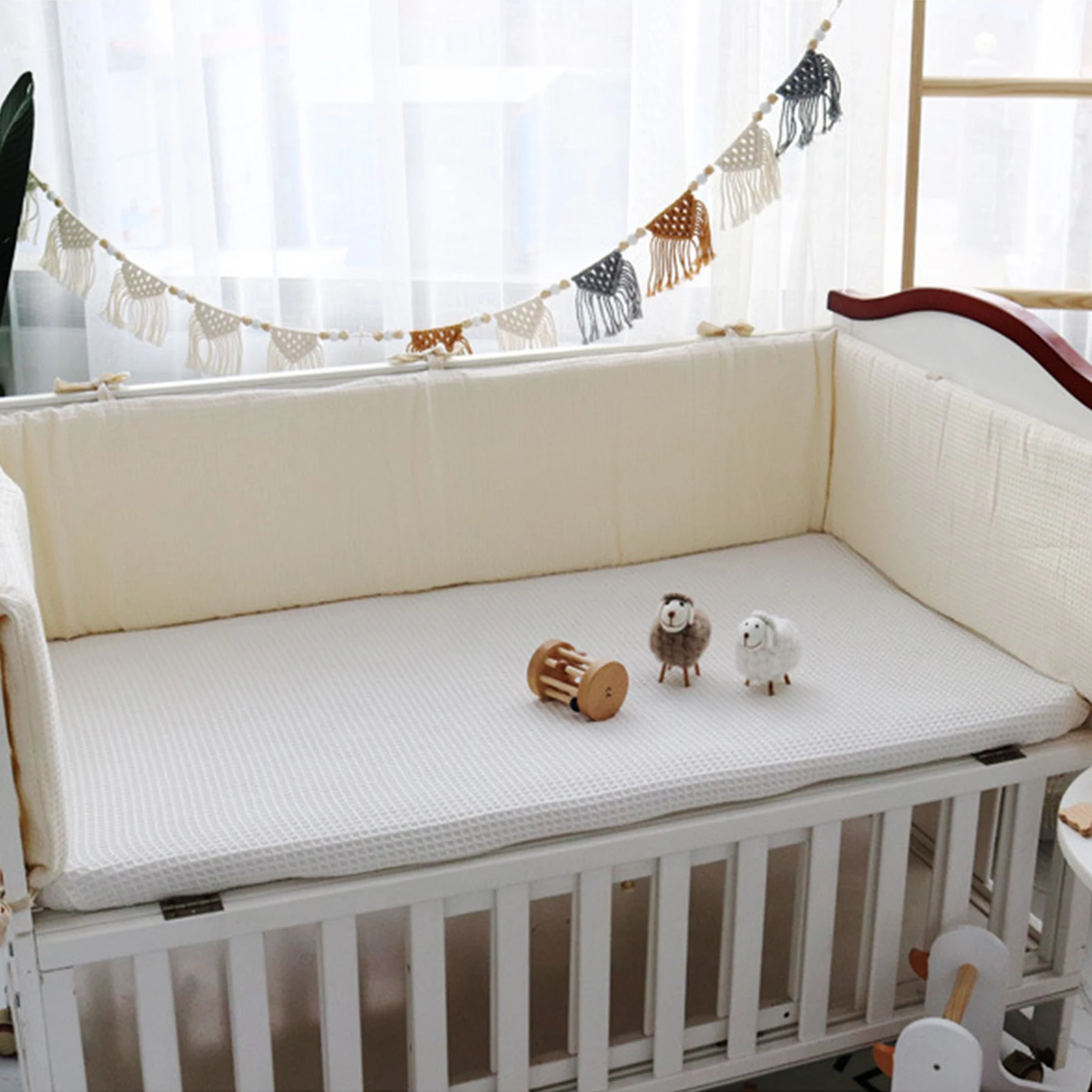 Baby Bed Thicken Bumper One-piece Crib Around Cushion Cot Washable Anti-collision Protector Pillows Newborns Room Decor