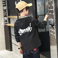 Пальто для мальчиков коллекция года; ветровка с двойным лицом; детская куртка для девочек; сезон весна-осень детская одежда для отдыха для подростков 3-13 лет; 245 - Цвет: Черный