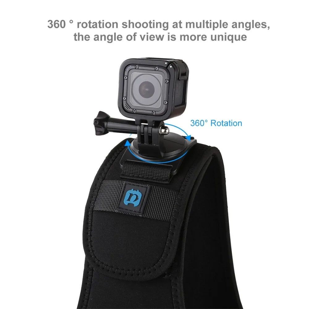 PULUZ Neopren плечевой ремень регулируемый нагрудный пояс с креплением для GoPro Max/HERO8 черный/7/6/5/DJI OSMO Action/Xiaoyi и экшн-камер