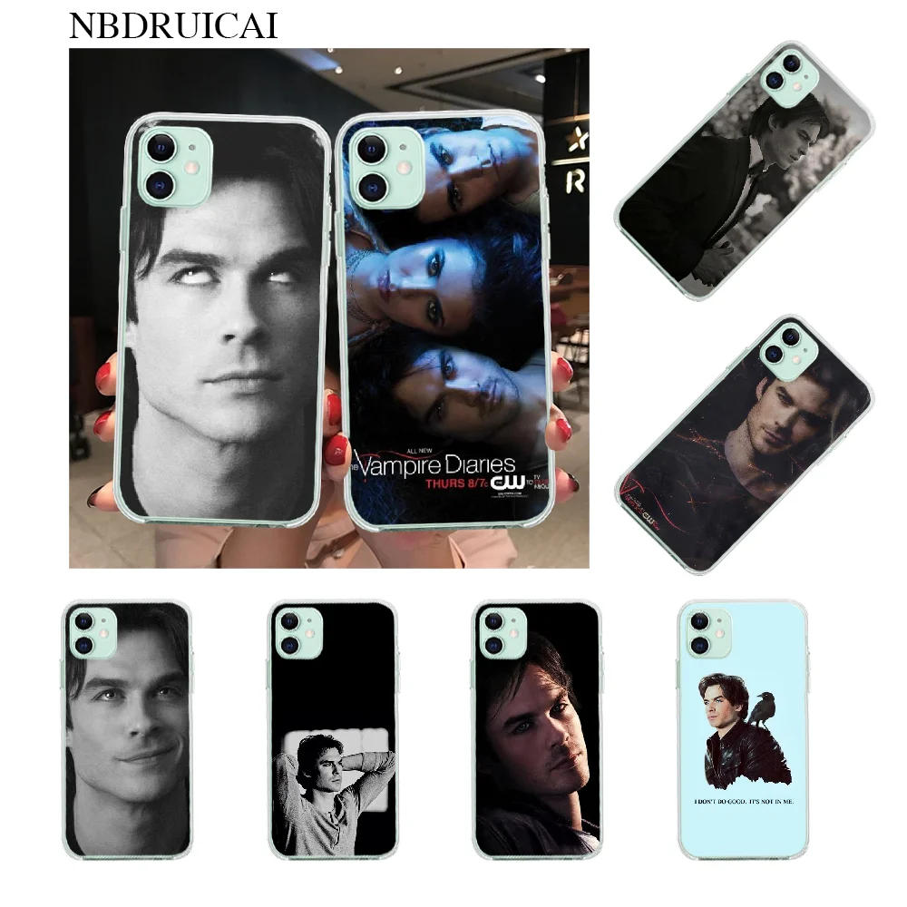 

NBDRUICAI The Vampire Diaries Stefan Damon Salvatore Black Phone Case for iPhone 11 pro XS MAX 8 7 6 6S Plus X 5S SE XR cover