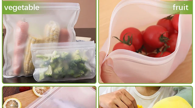 Silicon Reusable Freezer Bags Eco Friendly