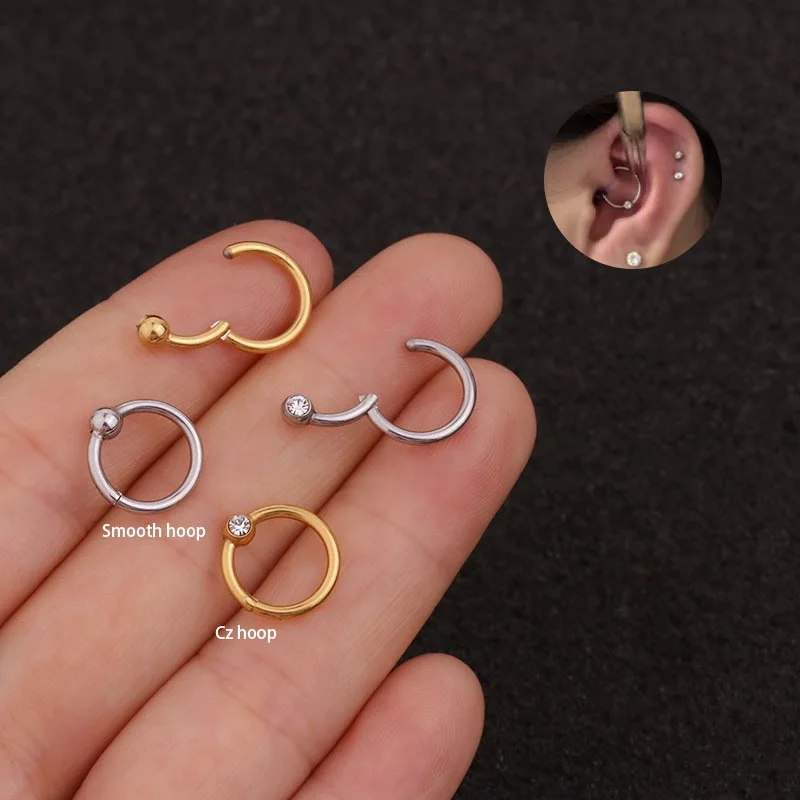 Orecchino Piercing Cerchio 16G Piercing Cartilagine 316l Orecchino Helix Trago 16G In Acciaio Cz Brillante Per Piercing