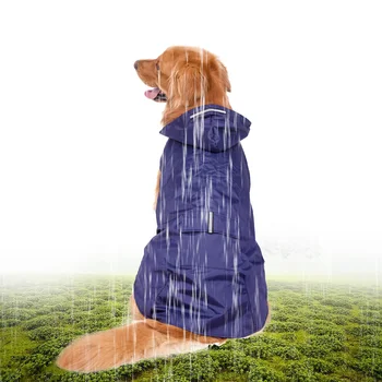 

New 4XL/5XL/6XL Dog Raincoat Reflective Pet Dog Rain Coat Waterproof for Medium Big Dogs Rainwear with Leash Hole Dog Jacket Lar