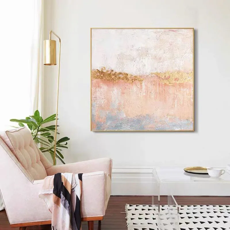 

2020 Christmas Gift Modern Paintings Abstract Gold Oil Painting 100% Hand Painted On Canvas For Living Room Decoration Wall Art