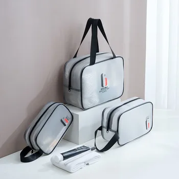 

Handy Cosmetic Bag Storage Toiletry Travel Set For Women/Men Waterproof Travel Cosmetics Storage neceser Clear TPU Cosmetic Bag