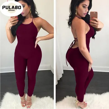 

2020 New Sexy Women Jumpsuit Bandage Lace Up Rompers Club Wear Backless Fashion Lady Overalls Macacao Jeminino Hot Sale