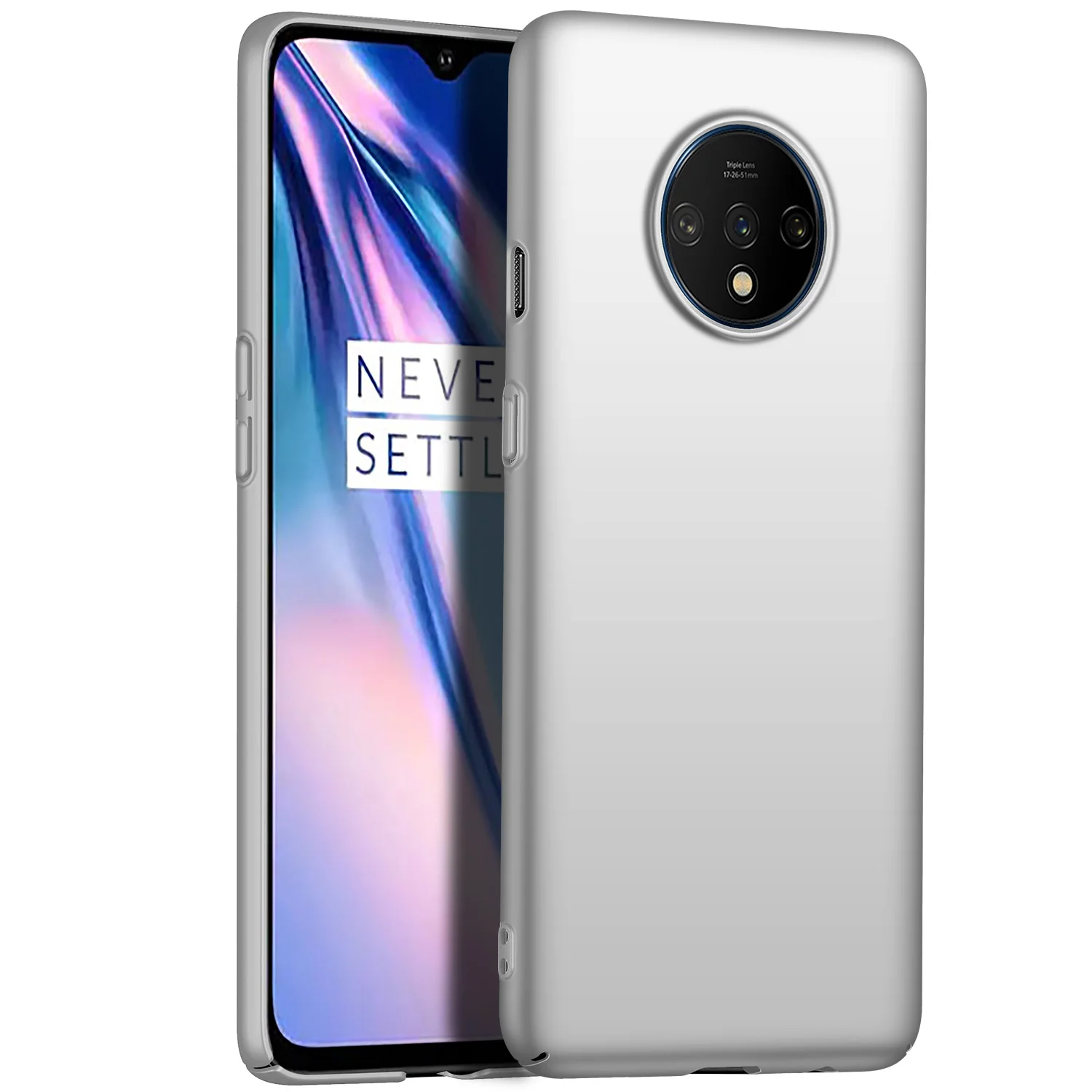 Для oneplus 7T Pro Чехол роскошный высококачественный Жесткий ПК Тонкий матовый защитный чехол на заднюю панель для one plus 7t oneplus 7t pro shell - Цвет: silver