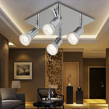 

Led Ceiling Light 360 Degree Adjustable 4 Head Swiveling Light 12W Spots Ceiling Spotlights Lighting Fixtures GU10 Bulbs