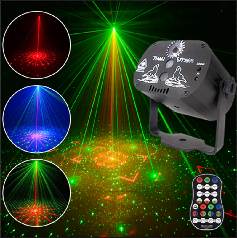 Acheter 120 modèles Laser scène lumière RGB LED USB projecteur fête KTV DJ  Disco lampe noël nouvel an fête lumières (commande vocale + télécommande)