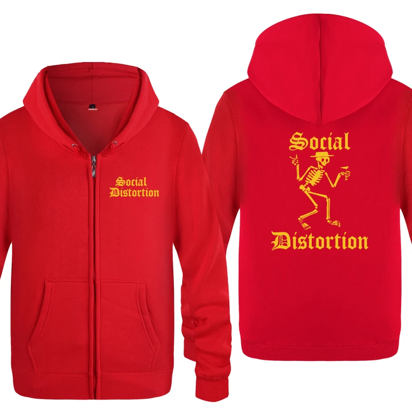 HOY HUAT SOCIAL DISTORTION Rock Band Hoodies Men Men's Fleece Zipper Cardigans Hooded Sweatshirts - Цвет: HOY HUAT