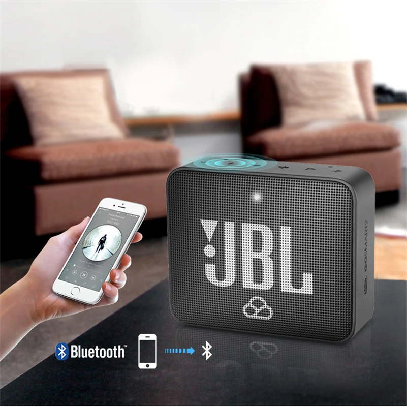 JBL Go Smart 2 Портативный Bluetooth IPX7 водонепроницаемый беспроводной громкий динамик стерео Музыка Интеллект аудио динамик с микрофоном - Цвет: Black
