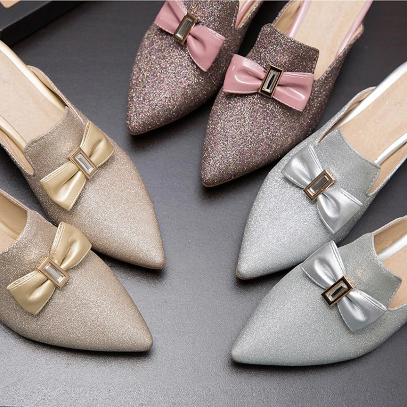 KOLNOO New Arrival Handmade Womens Thick Heels Slippers Butterfly-Knot Sexy Outdoor Summer Sandals Three-Colors Fashion Shoes