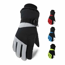 Мужские перчатки для катания на лыжах, полный палец, толстые, водостойкие, тепловой, пушистый, ручной работы, уличные зимние велосипедные аксессуары для спортивной одежды