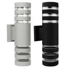 Уличный настенный бра светодиодный светильник s-современный водонепроницаемый вверх вниз алюминиевый цилиндр светодиодный с двумя головками светодиодный настенный светильник AC85-265V