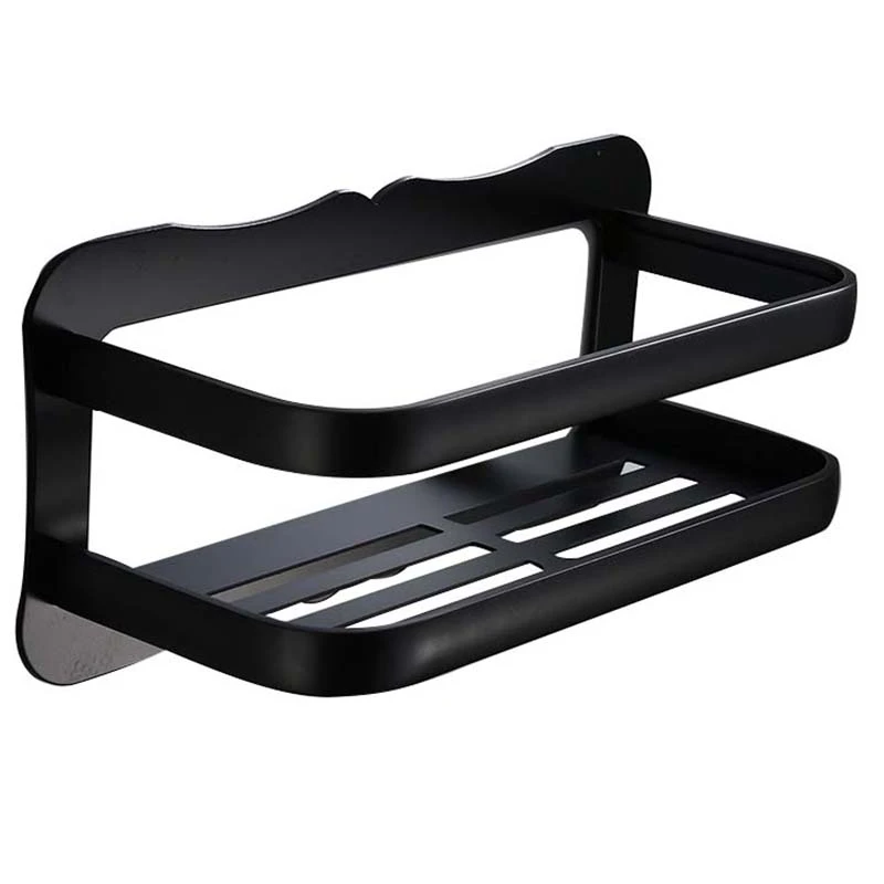 

Space Aluminum Shelf Light Space Bathroom Shelves Wall Mount Storage Rack Bathroom Kitchen Multifunction Storage Rack with Guard