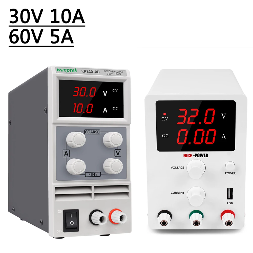 DC лабораторный импульсный источник питания регулируемый 30V 10A 60V 5A Напряжение Регулируемый источник питания цифровой