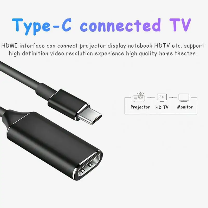USB-C концентратор тип-c к HDMI HD tv адаптер Портативный USB 3,1 4K HDMI конвертер для MacBook Pro Surface Book 2 PC ноутбук