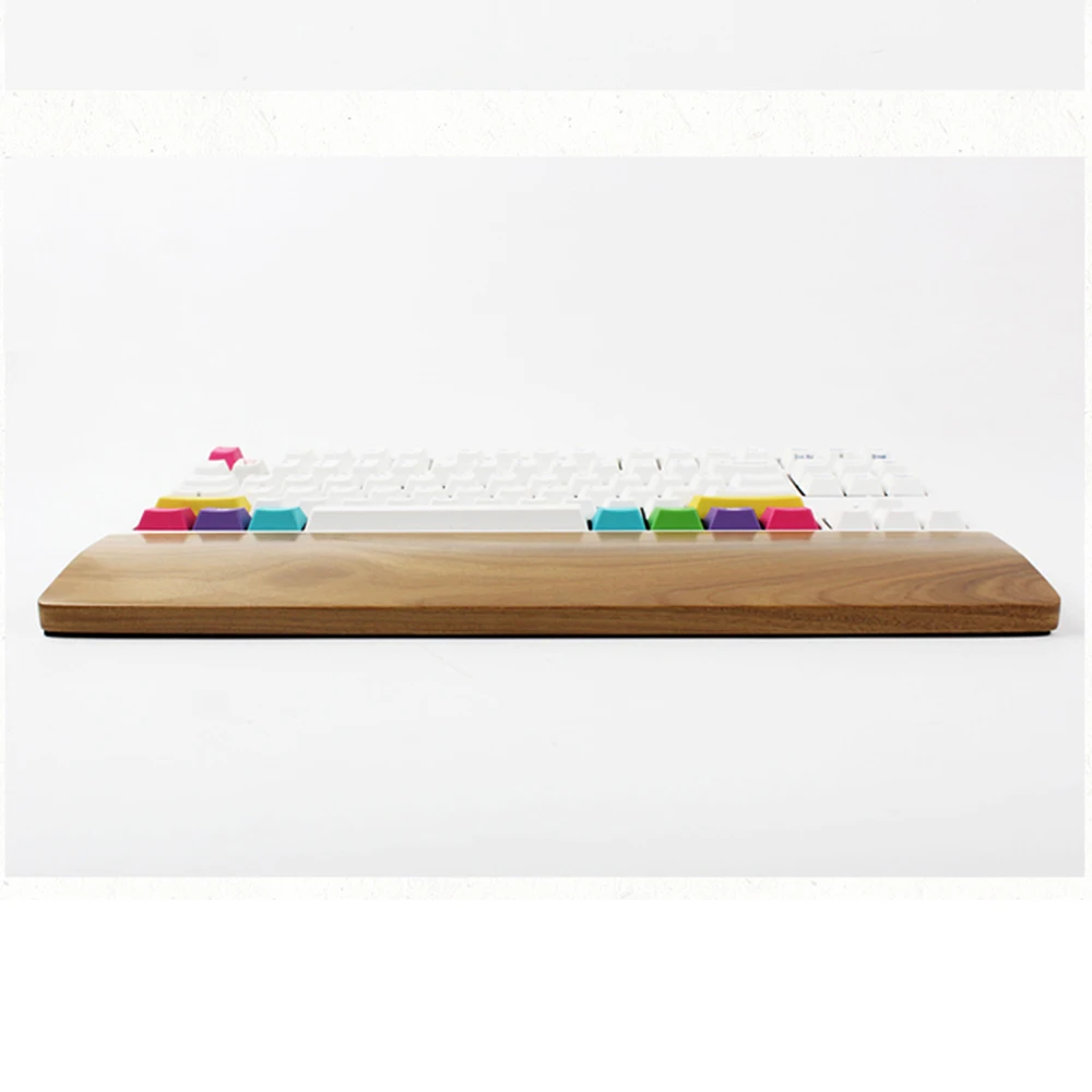 Descanso de Palma de Madeira Sólida para Jogos Suporte para o Pulso Kashcy Verawood Ergonômicos Teclado Mecânico Almofada 60 87 104 108 Teclas - Imagem 4