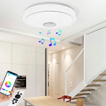 

60W Bluetooth Music Ceiling Light, Colorful Remote Control Bedroom Light, ligent Scene o Light