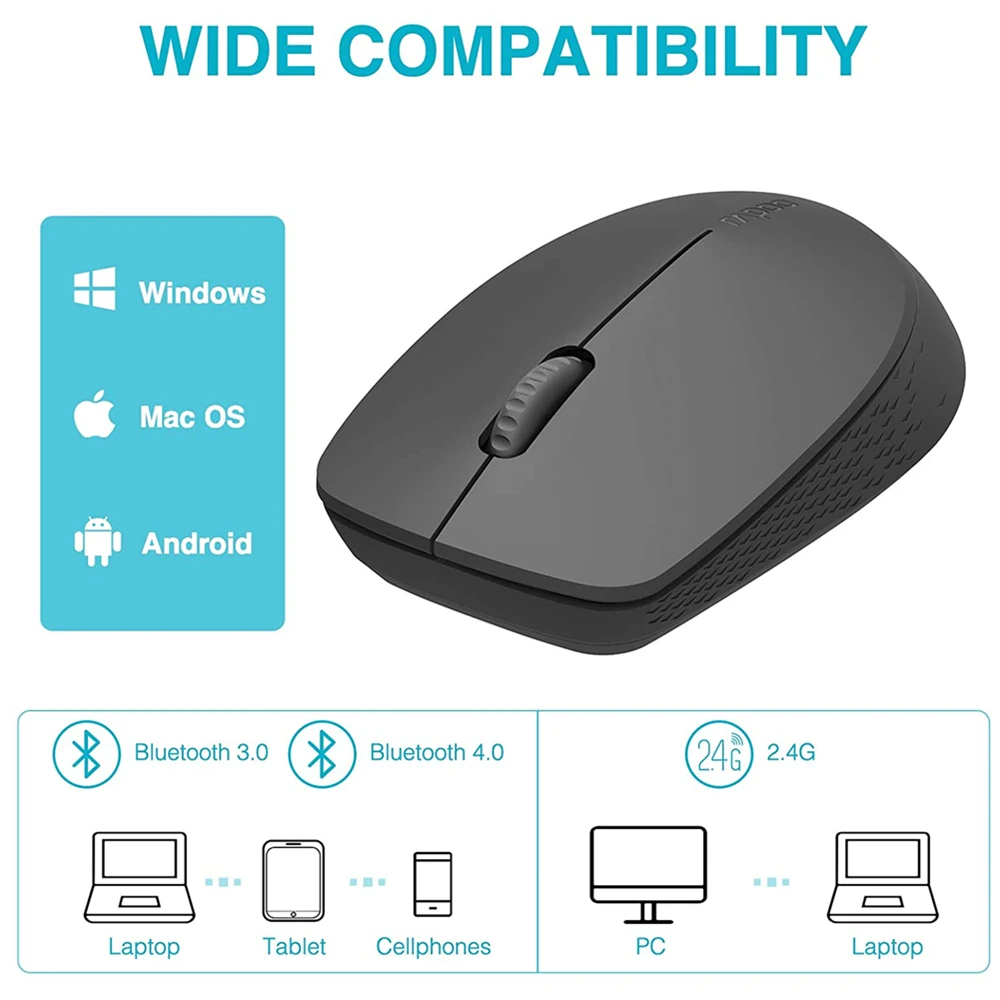 Rapoo M100g Multi Model Silent Optical Mouse With Bluetooth Compatible 2 4g Up To 3 Devices For Laptop Macbook Pc Tablet Android Mice Aliexpress Rapoo M100g Multi Model Silent Optical Mouse With Bluetooth Compatible 2 4g Up To 3 Devices For Laptop Macbook Pc Tablet Android Mice Aliexpress