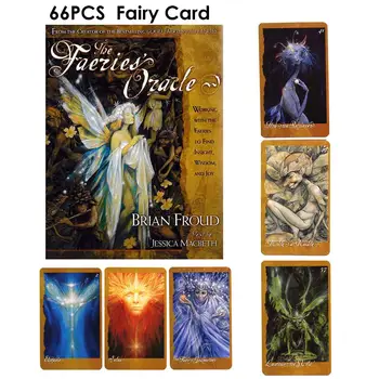 

66PCS Faeries' Oracle Tarot Cards Deck Board Game Beautifully Designed Durable Fairy Paper Tarot Cards For Party Playing Card