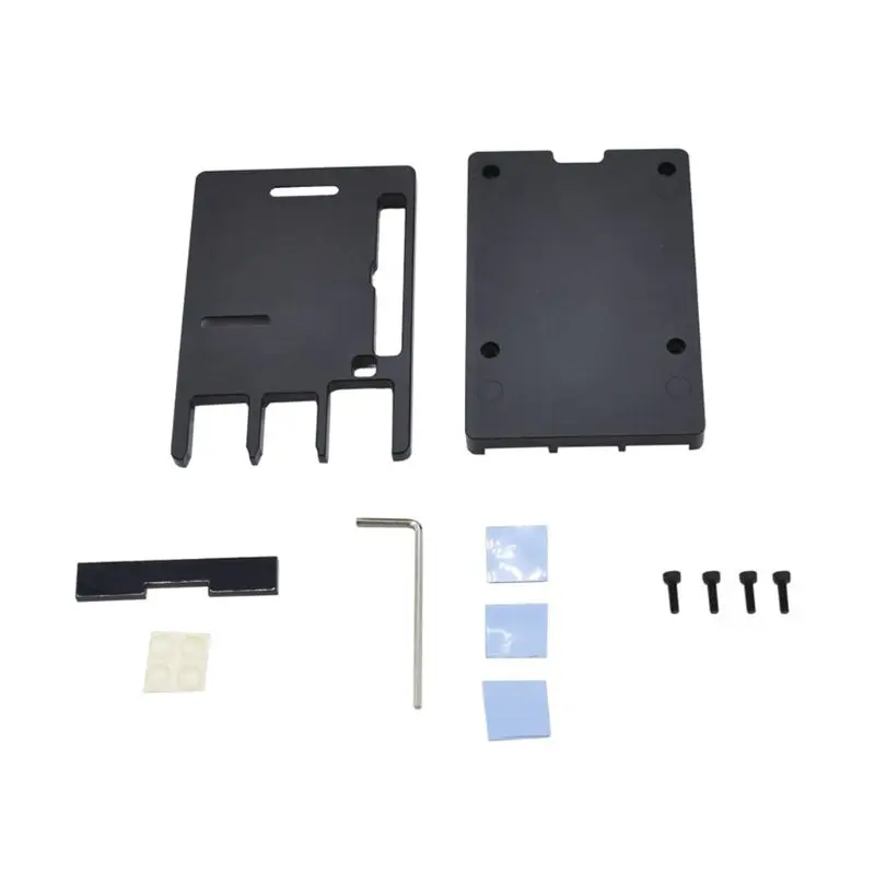 

1Set Metal Aluminum Alloy Case Protective Cover Shell Black Enclosure for Raspberry Pi 4 Model B 667F