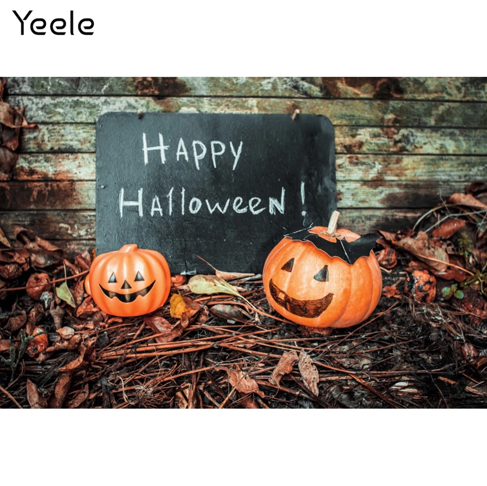 

Yeele Halloween Backdrop Wooden Board Pumpkin Interior Baby Portrait Photocall Background Photographic Photography Photo Studio