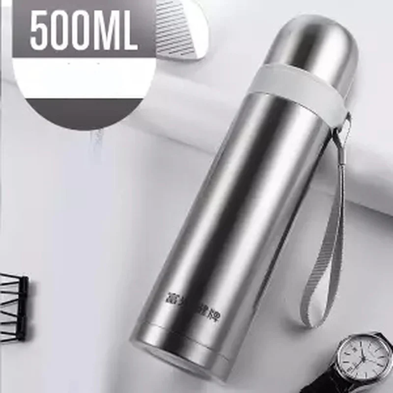 Stainless Steel Thermos Cup Male and Female Students Creative Large Capacity Cute Drop Children Water Insulated Thermal | Дом и сад