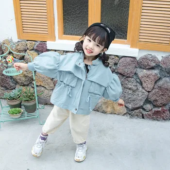 

New Fashion Autumn Spring Girls Jacket Children Girl Clothes Trench Coat for 2 4 6 7 Yrs Causal Kids Girl Windbreaker Outerwear