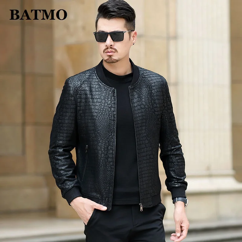 BATMO 2021 primavera fina natural cuero de imitación chaquetas de los hombres más tamaño M-XXXL