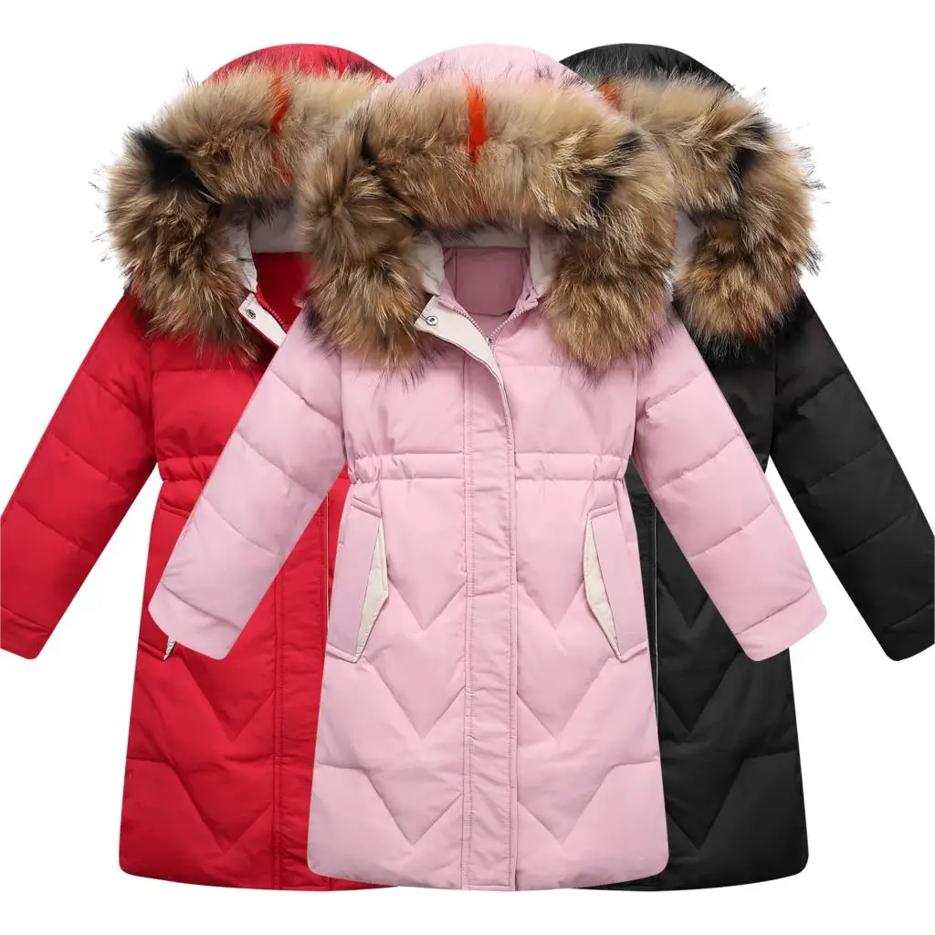 

-30 Degrees 2019 Girl Winter Jacket Thick Warm Duck Down Jacket For Girl 4-13 Years Kids Teenage Parka Children Outerwear Coat