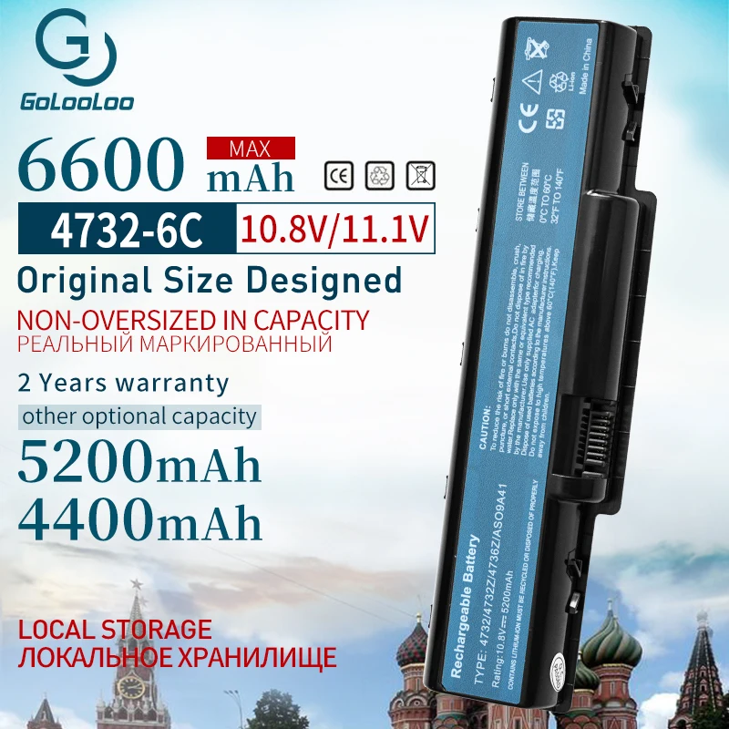 Новый аккумулятор Golooloo 6600 мАч для ноутбука ACER AS09A31 AS09A41 AS09A51 AS09A61 AS09A70 AS09A71 AS09A73 4732 5516