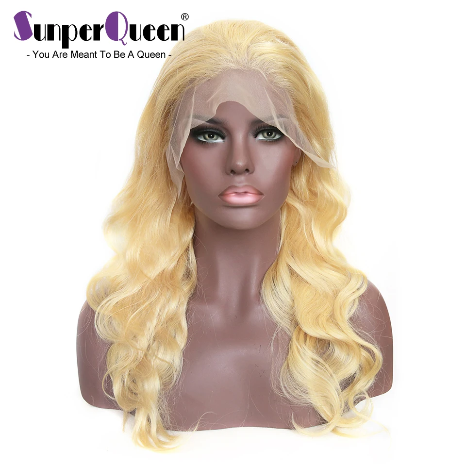 

{Sunper Queen} Body Wave 13x6 Lace front 8-26 M Remy Human Hair Wigs Blonde Color