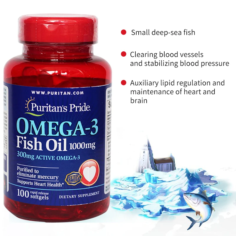 

Omega-3 Fish Oil 1000 mg supports heart health 100 pcs