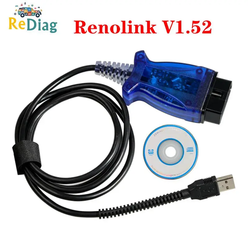 OBD2 для Renault Renolink OBD2 ECU программист V1.52 Reno Link диагностический кабель USB для Renault ECU/программирование ключей/Подушка безопасности